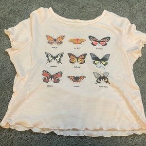 light pink crop butterfly top